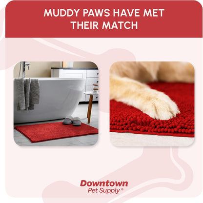 My Doggy Place Dog Mud Mat, 36"x26" Ash – Thick Microfiber Entry Rug for Snow, Mud & Salt – Absorbent, Quick-Dry, Washer-Safe & Non-Slip, Large