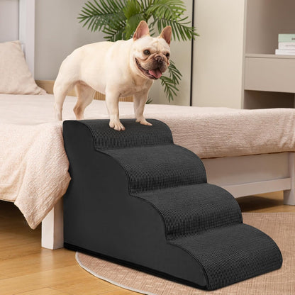 Aodisman 3-Step Dog Ramp and Stairs for Sofa and Chair - Non-Slip Sturdy Pet Steps for Small Dogs and Cats,15.7" H,Grey