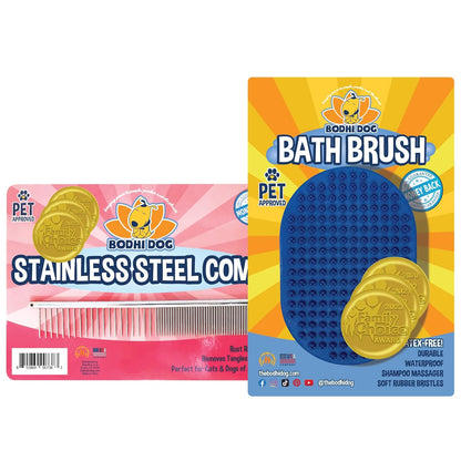 Bodhi Dog Shampoo Brush - Pet Grooming & Bath Supplies for Dogs and Cats - Bath Brush for Long & Short Hair - Premium Scrubber for Shower, Bathing & Massage (One Pack, Blue)