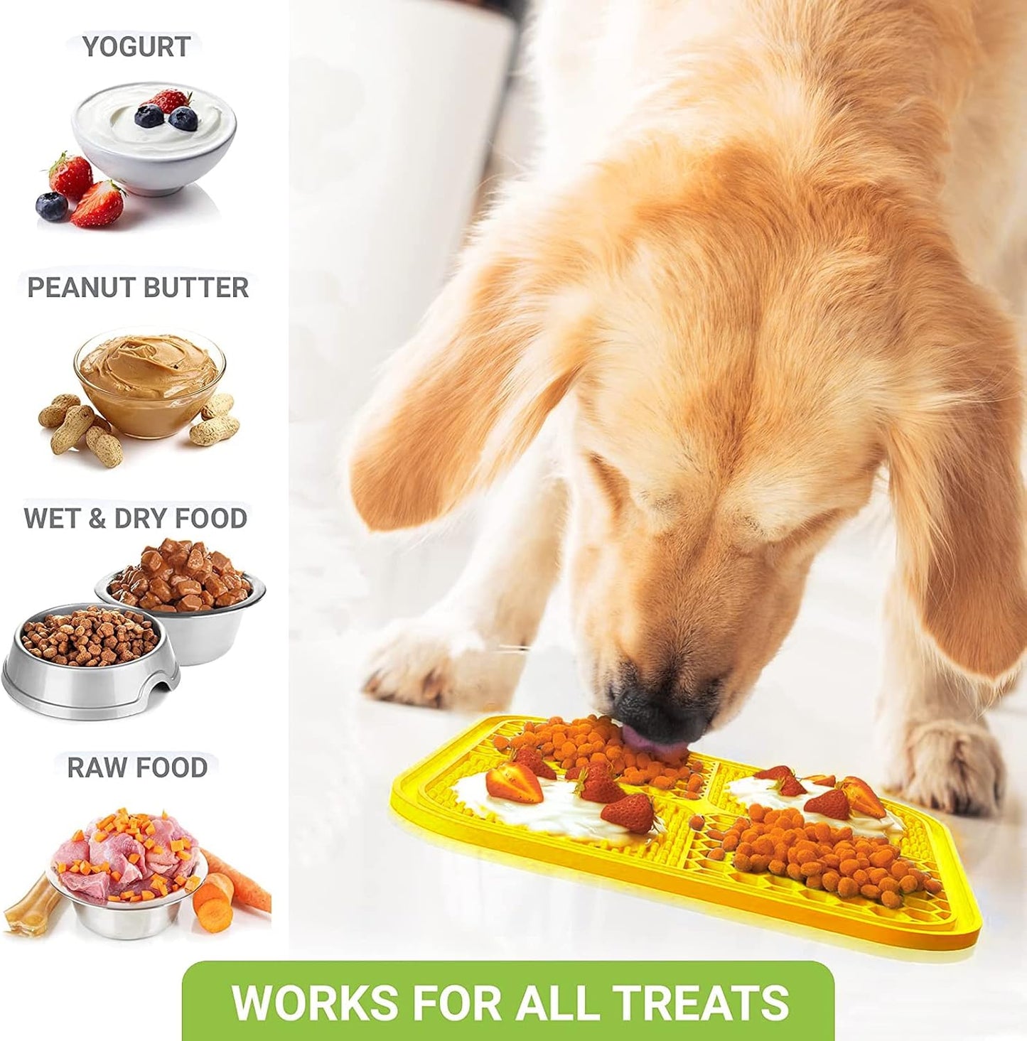 Lick Mat for Dogs, Dog Lick Mat with Suction Cups for Anxiety, Peanut Butter Dog Licking Mat Slow Feeder Dispensing Treater Lick Pad for Dogs Cats Grooming Bathing and Training (Grey)