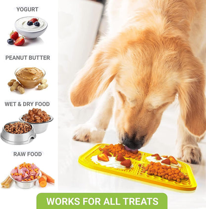 Dog Licking Mat, 3 Pcs Large Licking Mat for Dogs with Suction for Anxiety, Peanut Butter Dog Licking Mat Slow Feeder Dispensing Treater Lick Pad for Dogs Cats Grooming Bathing and Training