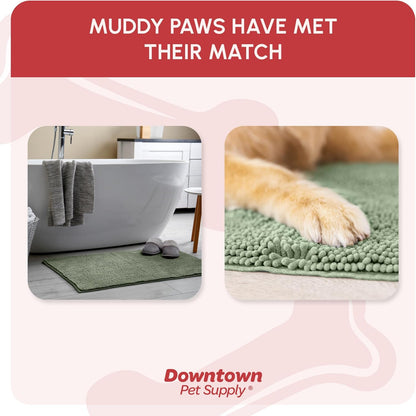 My Doggy Place Dog Mud Mat, 36"x26" Ash – Thick Microfiber Entry Rug for Snow, Mud & Salt – Absorbent, Quick-Dry, Washer-Safe & Non-Slip, Large