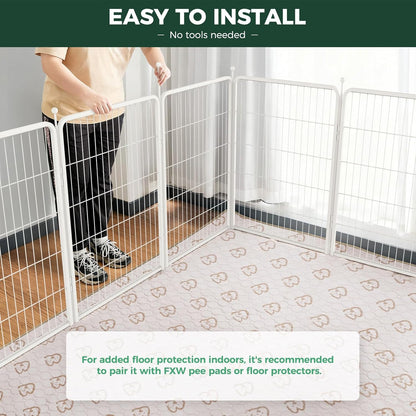 FXW Rollick Unleashed Dog Playpen for Indoor, Yard, RV Camping, 24 inch 8 Panels for Small and Puppy Dogs, Black│Patented
