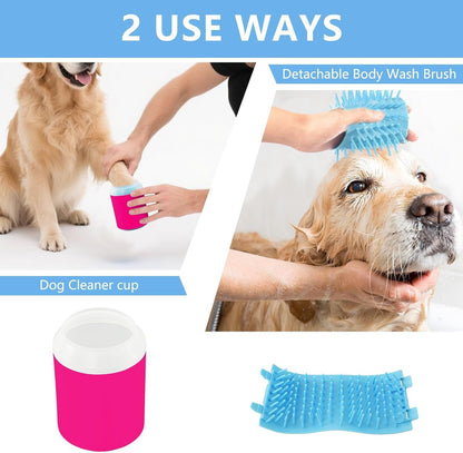 ODAWA Dog Paw Cleaner Cup Royal Blue Muddy Paw Cleaner with Soft Bristle