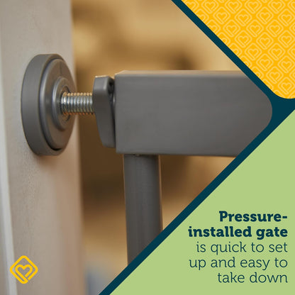 Safety 1st Easy Install Walk Thru Baby Gate for Doorway With Door, Dog Gates, Fits 29"-38", Easy Install 28" Tall, White