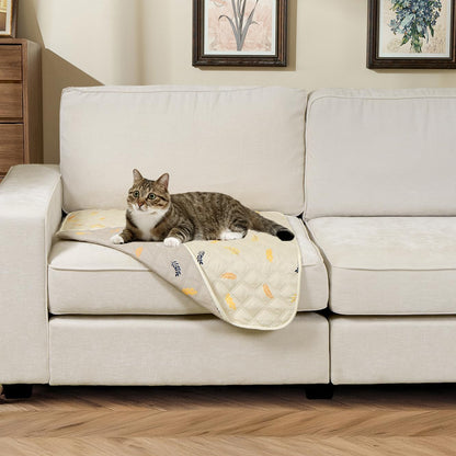 Waterproof Pet Couch Cover Washable, Stylish Reversible Pet Blanket, Soft Sofa Furniture Protector for Dogs Kids Pets.(Gray/Light Gray, 30"x70")