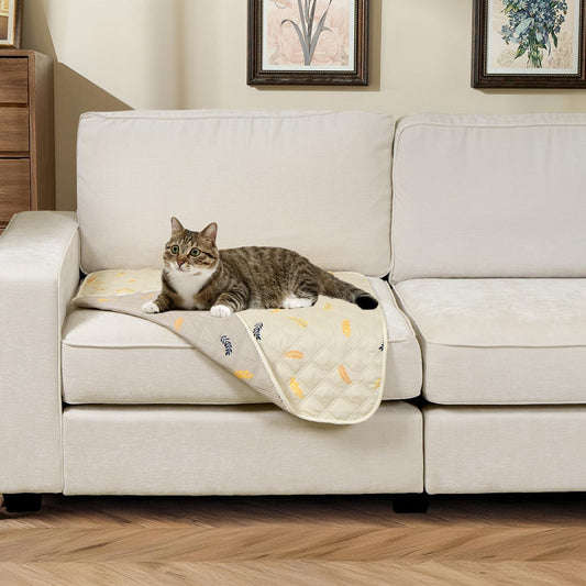 Waterproof Pet Couch Cover Washable, Stylish Reversible Pet Blanket, Soft Sofa Furniture Protector for Dogs Kids Pets.(Gray/Light Gray, 30"x70")