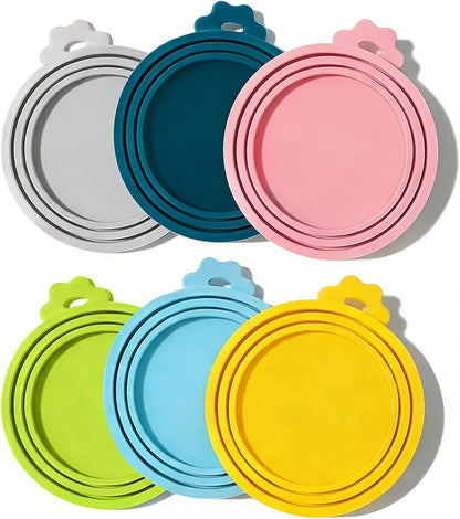 Food Can Lids, 4 Pcs Silicone Pet Food Can Covers for Dog & Cat Food, One Tin Cap Fit Most Standard Size Dog Cat Food Canned（Multicolor）…