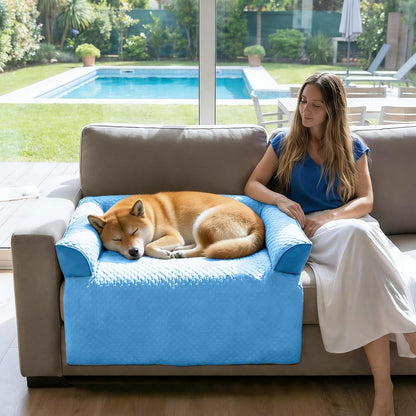 Calming Dog Bed Fluffy Plush Dog Mat for Furniture Protector with Removable Washable Cover for Large Medium Small Dogs and Cats (Large, Light Grey)