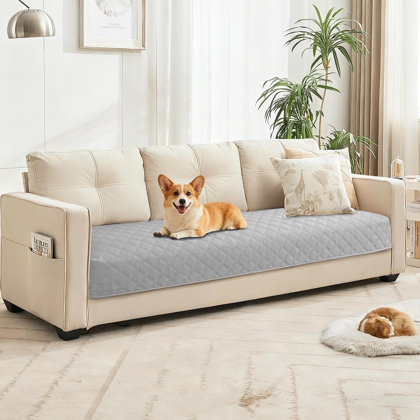 Waterproof Dog Blanket, Non-Slip Soft Pet Bed Cover, Couch Cover for Dogs Washable, Protects Sofa, Furniture, Crate, Car, Tear Resistant Leakproof Pet Blanket (30x70 Inch, Dark Grey)