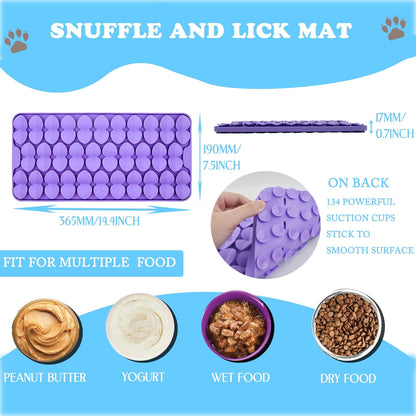 Silicone Snuffle Mat for Dogs Slow Feeder Lick Mat with Suction Cups Dogs Sniff Mat Dogs & Cats Entertainment Toys for Boredom(Black)
