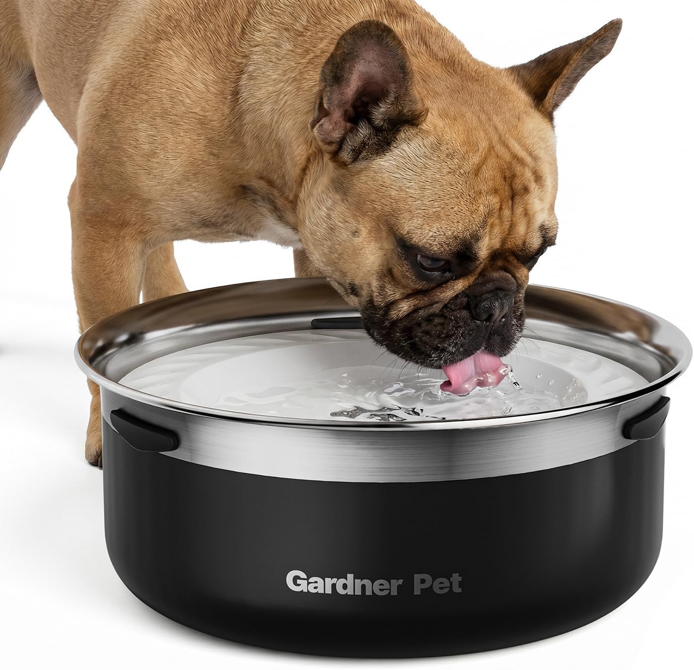 Gardner Pet Slow Water Bowl for Dogs – No Spill, Anti-Splash Floating Plate Design, Slows Drinking to Reduce Mess, Keeps Water Clean & Floors Dry, 3.8L(White)