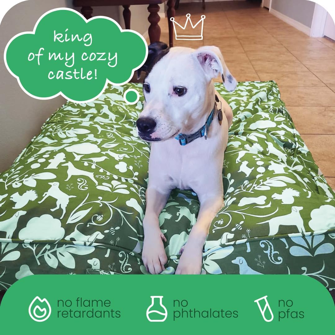 Molly Mutt Medium to Large Dog Bed Cover- Forever Young Print - Measures 27”X36”X5’’ - 100% Cotton - Durable - Breathable - Sustainable - Machine Washable Dog Bed Cover (Dd82b)