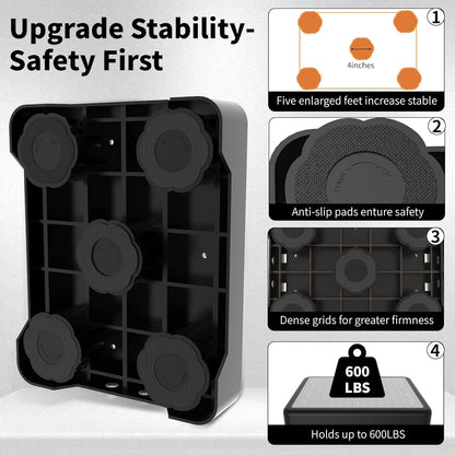 Adjustable Step Stool for Adults, Noctilucent Bed Step Stools, 660 LBS Capacity Non-Slip Safety Step Platform Indoor and Outdoor for Seniors and Kids, Wide Step Stools Elderly Assistance at Night