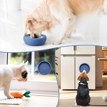 Dog Lick Bowl, Bestalk Anxiety Relief Lick Mat for Dogs, Non-Slip Freeze Licking Bowl Enrichment Puzzle Feeder for Distraction, BPA Free Silicone, Dishwasher Safe(Purple,L)