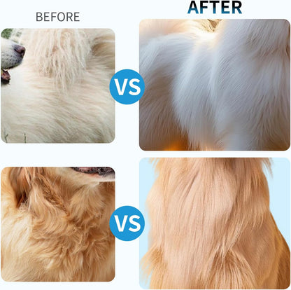 Pjordo Dog Detangler Spray, Natural Dog Leave in Conditioner Spray with Deshedding Brush and Metal Comb for Grooming and Mat Removal, Lavender Scent for Dogs