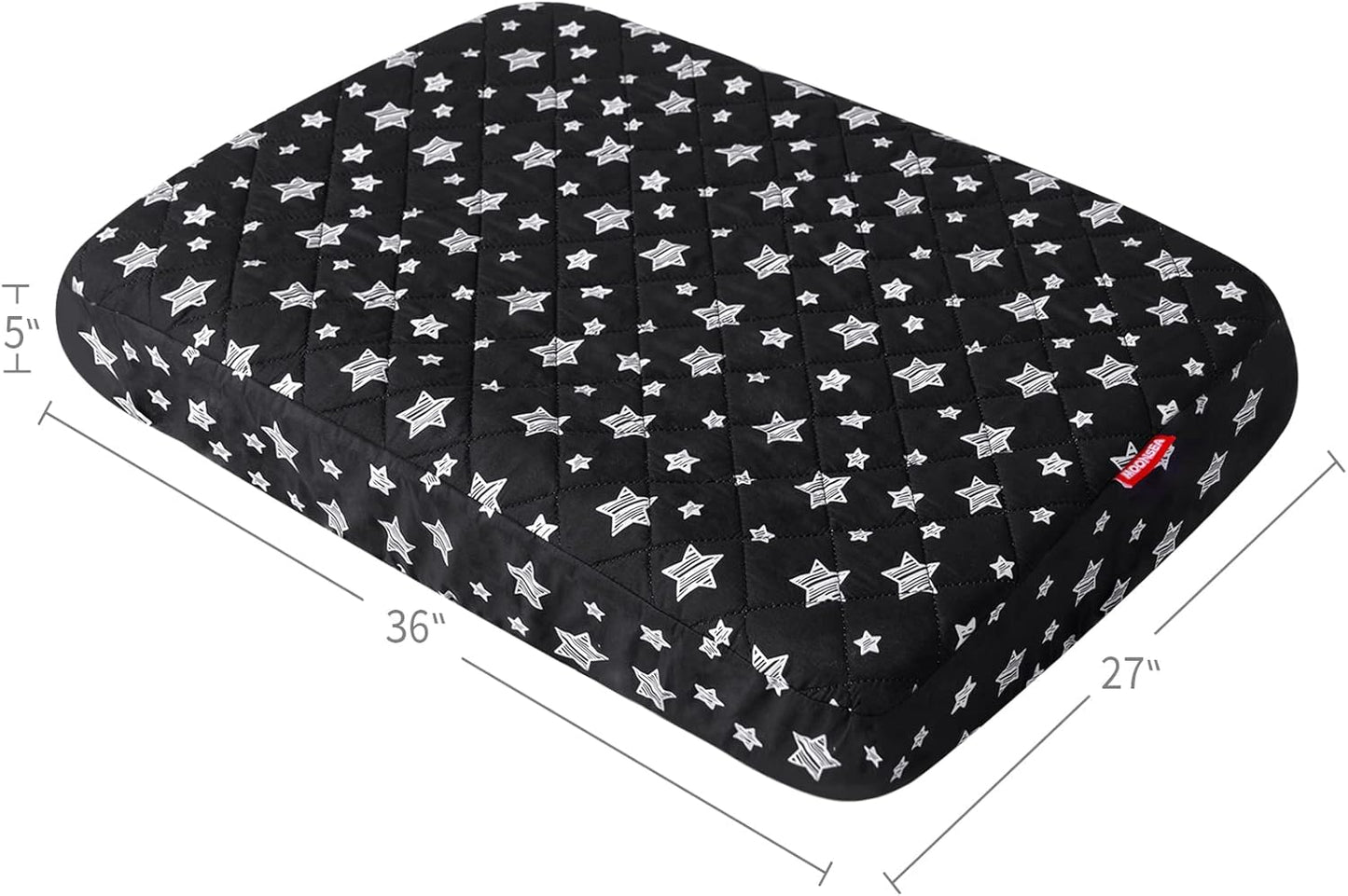Waterproof Dog Bed Covers Replacement Washable Pet Hair Easy to Remove, Noiseless Quilted Puppy Pet Bed Cover Lovely Grey Star Print 29x41 Inches, for Dog/Cat, Cover Only
