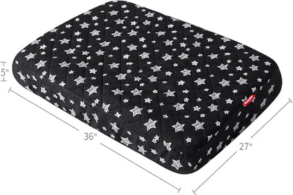 Waterproof Dog Bed Covers Replacement Washable Pet Hair Easy to Remove, Noiseless Quilted Puppy Pet Bed Cover Lovely Grey Star Print 29x41 Inches, for Dog/Cat, Cover Only