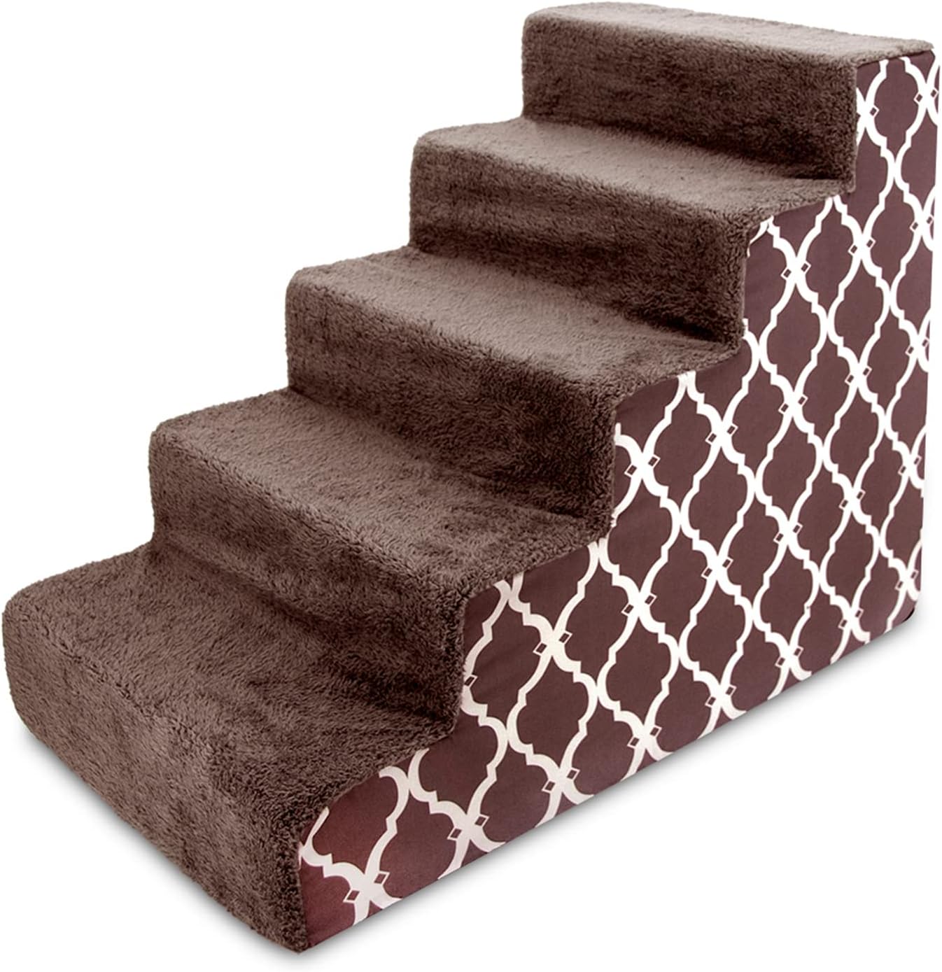 Best Pet Supplies Dog Stairs & Steps - Foam Steps for Small Dogs & Cats, Non-Slip Indoor Balanced Pet Step Support, Dog Ramp, No Assembly, Ash Gray Linen, 2-Step (12-inch Height)