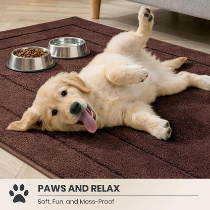 PURRUGS Dirt Trapping Door Mat 32" x 47", Non-Slip/Skid Machine Washable Entryway Rug, Dog Doormat, Super Absorbent Welcome Mat for Muddy Wet Shoes and Paws, Grayish Brown