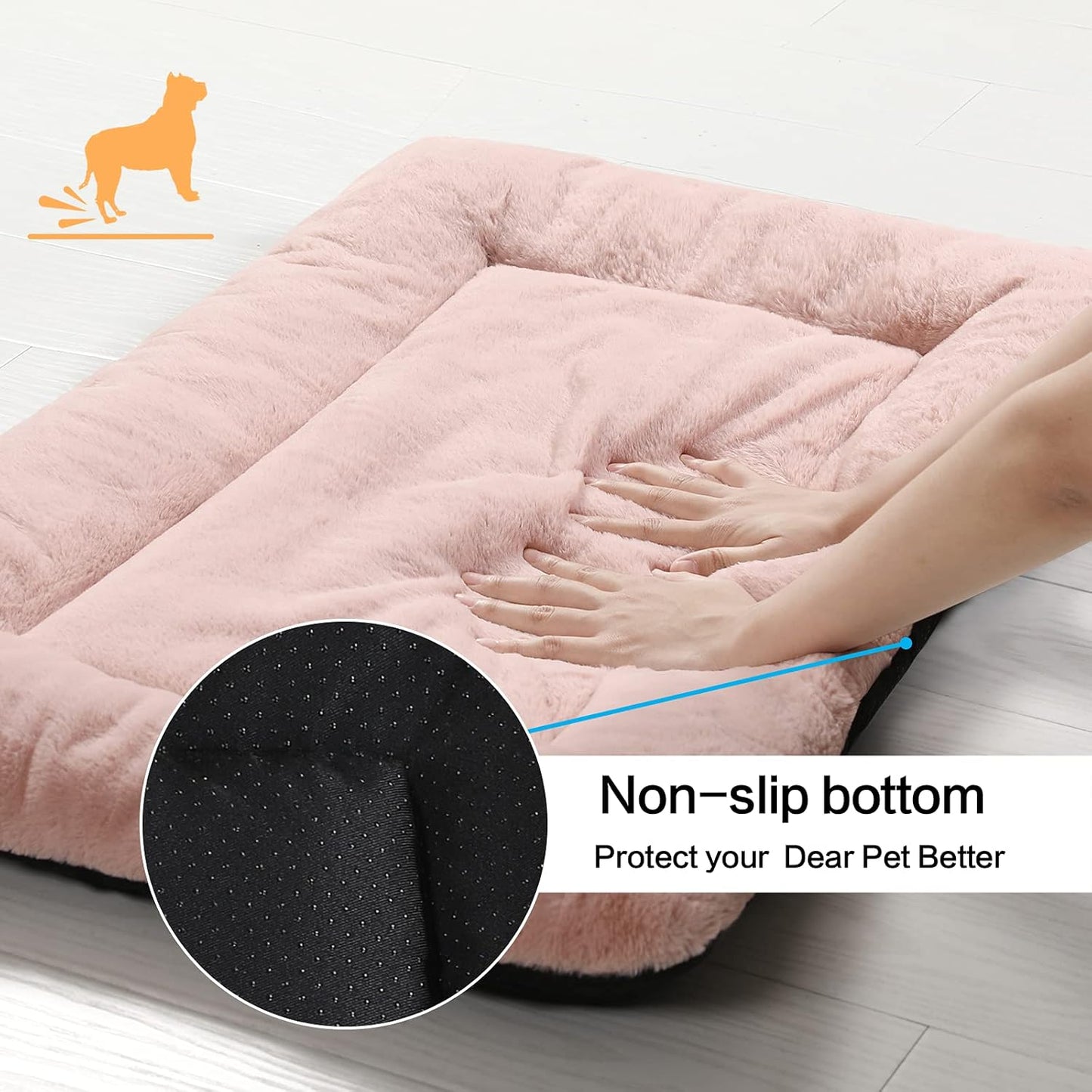 Dog Beds Crate Pad for Medium/Large Dogs Fit Metal,Ultra Soft, Washable & Anti-Slip Kennel Pad for Dogs Cozy Sleeping Mat,Gray 36inch