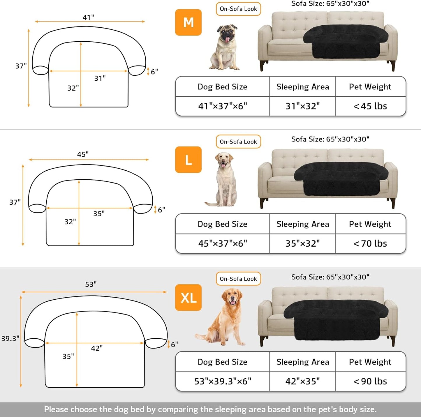 Calming Dog Bed Fluffy Plush Dog Mat for Furniture Protector with Removable Washable Cover for Large Medium Small Dogs and Cats (Large, Light Grey)