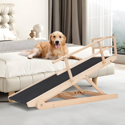 ABORON Antislip Dog Ramp, Adjustable Folding Pet Ramp for Small & Large Old Dogs & Cats, High Traction Portable Rubber Paw Ramps, Supports up to 200 lbs, Used for Bed Couch SUV, 39.3'' Long