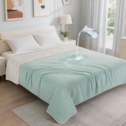 LOOBANI Waterproof Blanket for Bed: Reversible Soft Flannel Twin Bed Blanket 60" x 80", Leakproof Throw Spill-Proof Dog Pet Blanket for Couch Cover, Movie Time, Camping, Travel, Grey