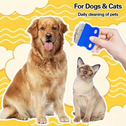 4 Pcs Pets Grooming Comb Kit Professional Stainless Steel Tear Stain Remover & Flea Lice Comb For Small Dogs Cats Pets Puppy Tick Grooming And Removing Knots Crust Mucus