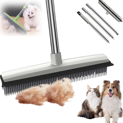 Pet Hair Broom,Multifunctional Rubber Cat and Dog Hairs,Silicone Hair Rake for Dog & Cat Hair, for Tiles, Wooden Floors, Carpets (B)