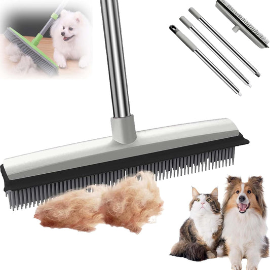Pet Hair Broom,Multifunctional Rubber Cat and Dog Hairs,Silicone Hair Rake for Dog & Cat Hair, for Tiles, Wooden Floors, Carpets (B)