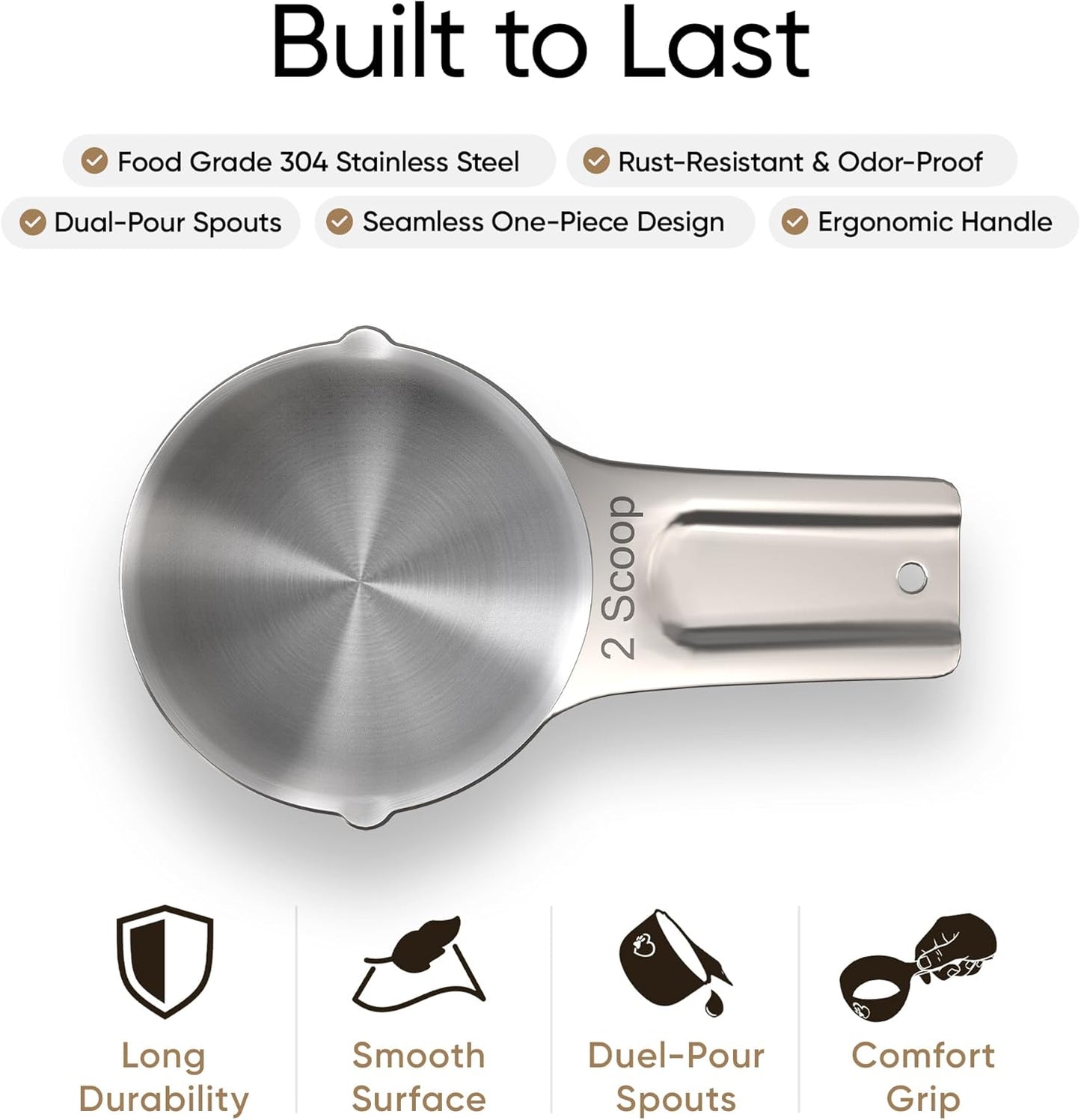 Color Up 1 Cup Pet Food Scoop – Stainless Steel Dog Food Scoop Cup (16 Tbsp) – Heavy-Duty, Rust-Resistant Measuring Scoop for Dogs, Cats, Birds & Rabbits – Ideal for Dry Food & Treats