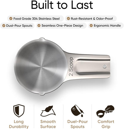Color Up 1 Cup Pet Food Scoop – Stainless Steel Dog Food Scoop Cup (16 Tbsp) – Heavy-Duty, Rust-Resistant Measuring Scoop for Dogs, Cats, Birds & Rabbits – Ideal for Dry Food & Treats
