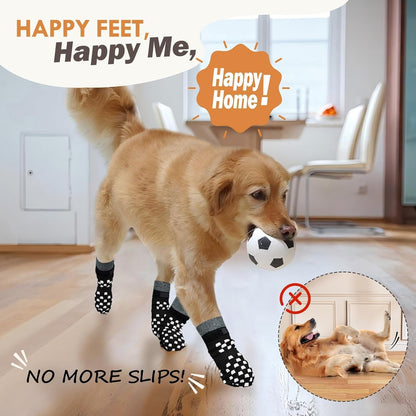 Anti Slip Dog Socks to Prevent Licking Paws, Dog Shoes for Hot/Cold Pavement, Dog Boots on Hardwood Floors, Traction Control Dog Booties & Paw Protectors for Small Medium Large Senior Dogs