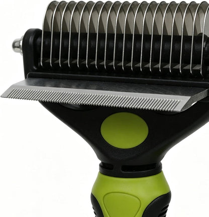 Pet Undercoat Rake, Non-Slip Handle, 17.3x10x4.3cm, Pet Grooming Tool, Dog Dematting Comb, Safety Tips Design, for Thick Coat, Puppy and Kitten Grooming