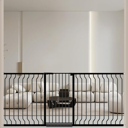 ALLAIBB White 40.55" Extra Tall Wide 57.48-73.62" Baby Gate Pressure Mounted Walk Through Child Kids Safety Toddler Tension Pet Dog Gates with Extension for Doorways Kitchen