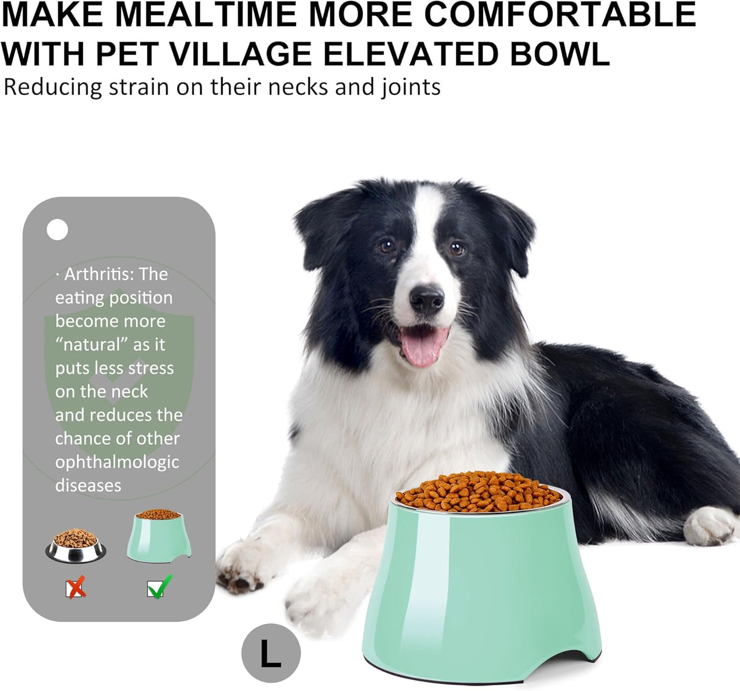 Dog Bowls,Cone Friendly Non Slip Single Dog Bowl with Stainless Steel Inner, Raised Bowls for Small Dogs Spaniel Dogs Long Ear, High Capacity, M/2 Cup Pink