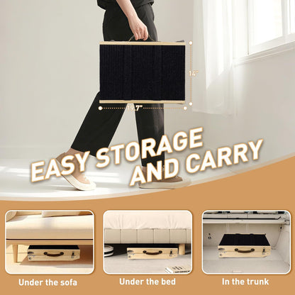 2026 Upgraded Dog Ramp for Couch - Foldable Small Dog Ramp for Bed - 4 Adjustable Height from 12" to 20" - Portable Pet Stairs with Non-Slip Pad - Pet Ramps Use for Low Bed Couch Steps Up to 60LBS
