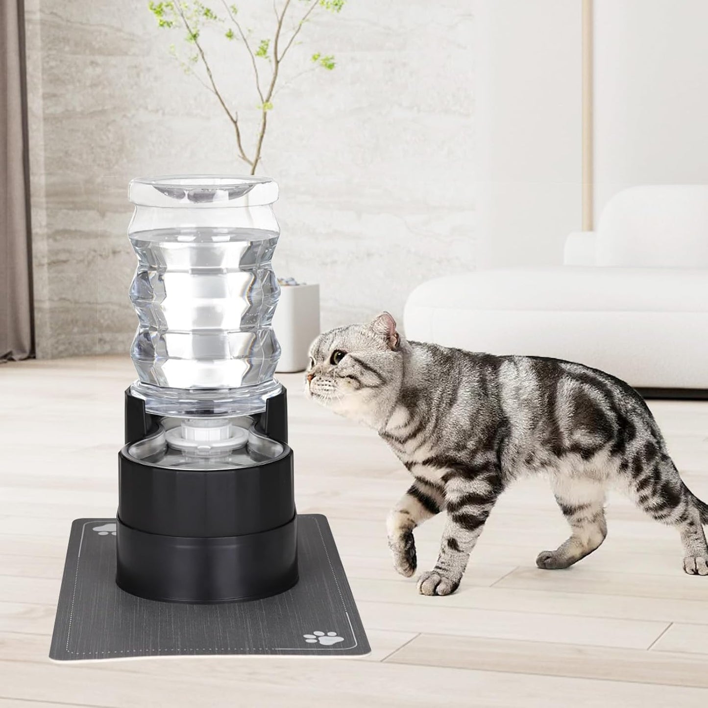 RIZZARI 8L Elevated Pet Water Dispenser – Stainless Steel Gravity Waterer with Auto-Refill Design for Medium and Large Dogs & Senior Pets -Comfortable Drinking Height for Living Rooms,Multi-Pet Homes