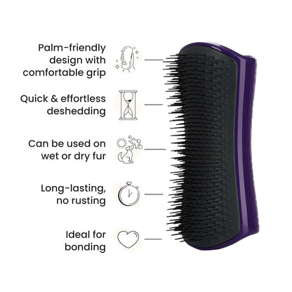 Pet Teezer De-Shedding Dog Brush by Tangle Teezer, Dog Grooming Tool for Long Haired Breeds and Wet or Dry Fur, Large, Blue & Pink