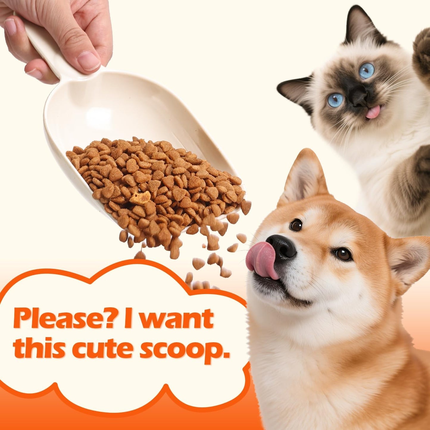 Dog Food Scoop 1 Cup, One Cup Measuring Cup, Food-Grade Melamine Pet Food Scoop, Durable 1 Cup Scoop with Precise Markings, BPA-Free & Dishwasher Safe (White, 8oz)