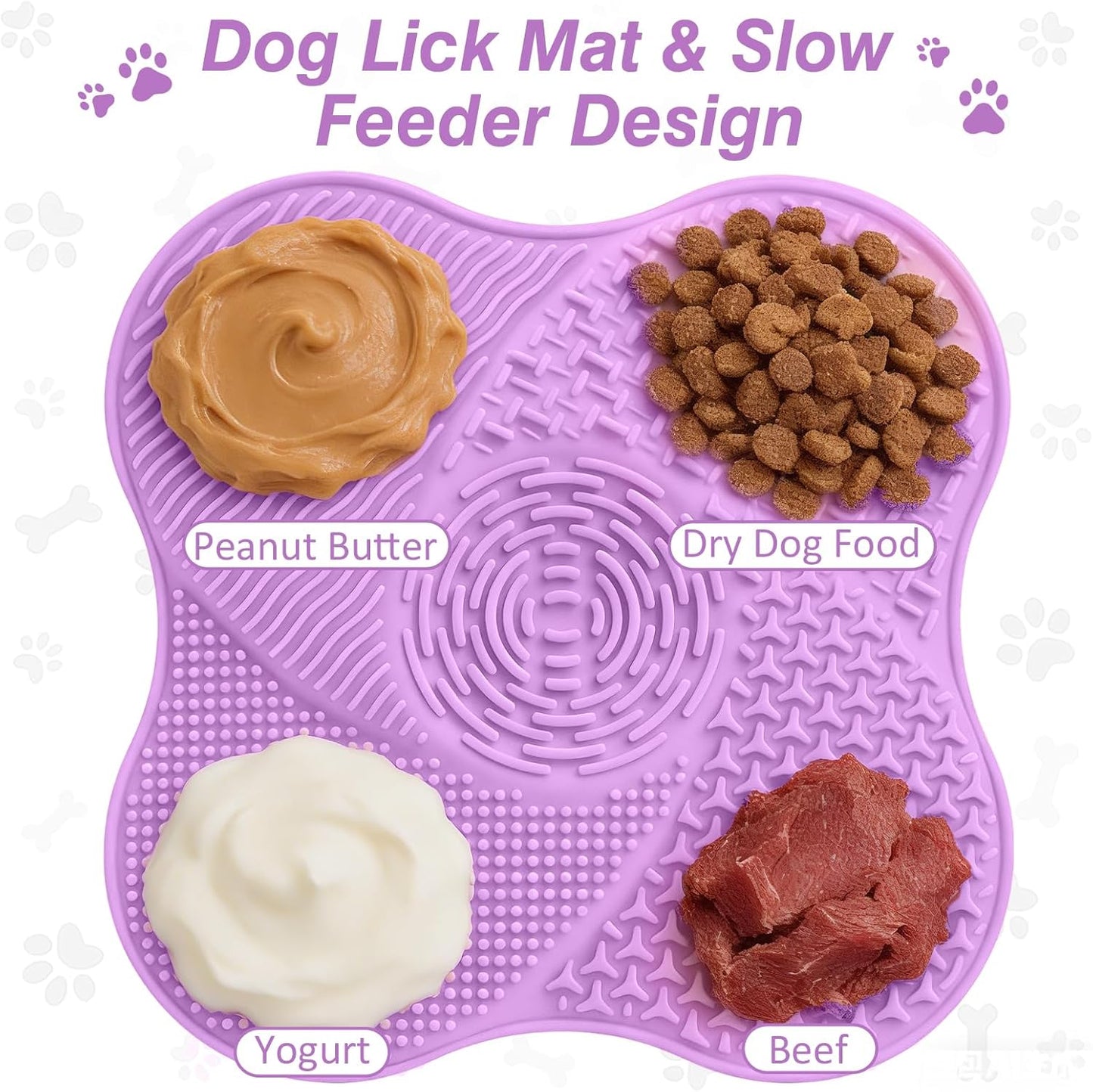 Lick Mat for Small Dogs with Suction Cups, Dog Lick Mat for Anxiety Relief, Slow Dog Feeder and Cat Licking Mat for Boredom Reducer, 1 Pack (Blue)