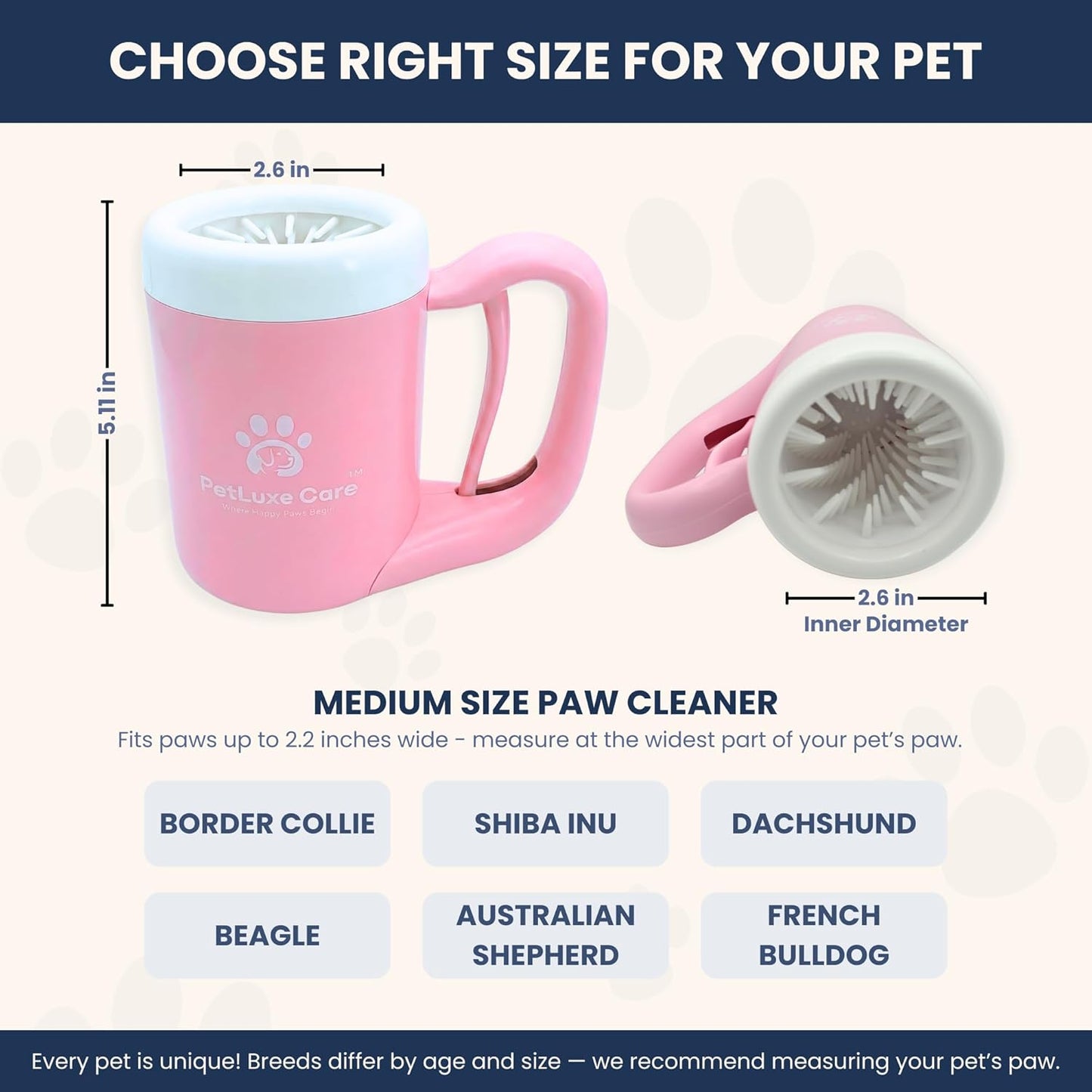 Dog Paw Washer Kit - Includes Paw Cleaner Cup, Towel, Pet Bath Brush & Moisturizing Balm - Dog Foot Washer for Muddy Paws, ideal for Small & Medium Dogs (Blue, Small)