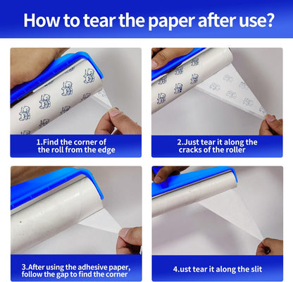 9.84" Large Extra Sticky Lint Roller, 58.3" Long Handle Lint Remover with 7 Rollers for Clothes, Cat Dog Pet Hair, Furniture, Couch, Carpet, Floor，Painted Wall Cleaner Mop Dust Cleaning