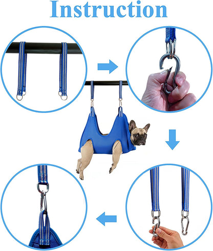 Kkiimatt 10 in 1 Pet Grooming Hammock Harness with Nail Clippers/Trimmer, Nail File, Dog Hammock/Grooming Sling for Nail Trimming/Clipping