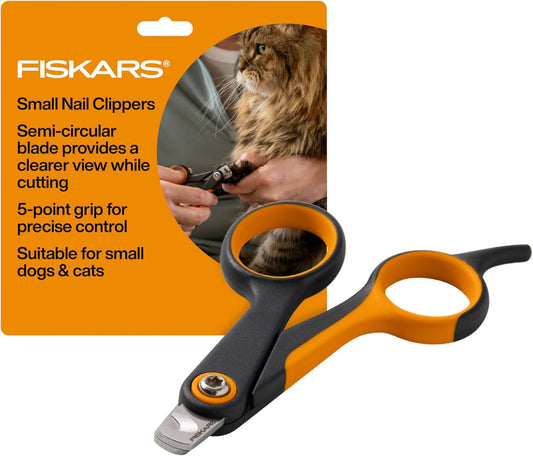 Fiskars Pet Large Nail Clippers, Cat and Dog Nail Trimmers for Grooming, Pet Supplies with Semi-Circular Blade & SoftGrip Handle with Safety Lock, 5.75”, Orange/Black