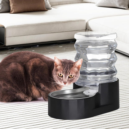 RIZZARI 8L Elevated Pet Water Dispenser – Stainless Steel Gravity Waterer with Auto-Refill Design for Medium and Large Dogs & Senior Pets -Comfortable Drinking Height for Living Rooms,Multi-Pet Homes
