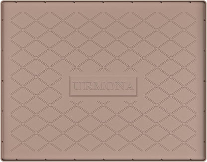 URMONA Under Sink Mat for Kitchen Waterproof, 34" x 22" Silicone Under Sink Mat for Shelf Liner Organizer, Cabinet Sink Protector Under Sink Liner for Bottom Kitchen, Bathroom(Light Grey)