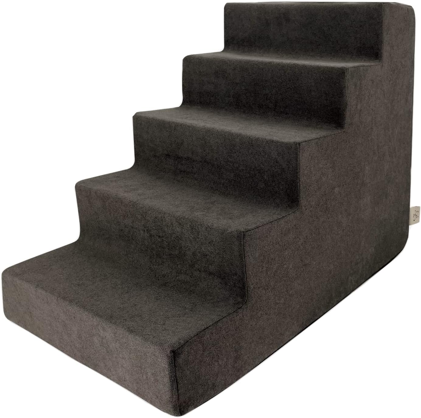 Best Pet Supplies Dog Stairs & Steps - Foam Steps for Small Dogs & Cats, Non-Slip Indoor Balanced Pet Step Support, Dog Ramp, No Assembly, Ash Gray Linen, 2-Step (12-inch Height)
