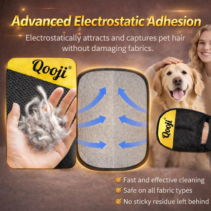 Pro Pet Hair Remover Glove–Reusable Electrostatic Fur Cleaning Mitt for Dogs & Cats, Removes Hair from Furniture, Sofa, Carpet & Car, Grooming & Deshedding Tool (PinkYellow)